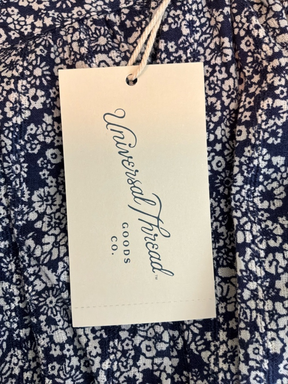 Universal Thread Blue and White Floral Square-Neck Blouse - Picture 3 of 6